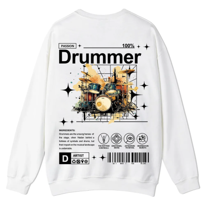 Drummer Casual Crewneck Sweatshirt wearishow
