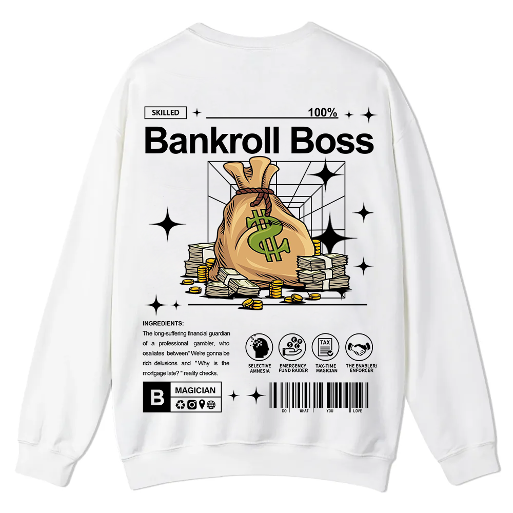 Bankroll Boss Casual Crewneck Sweatshirt wearishow