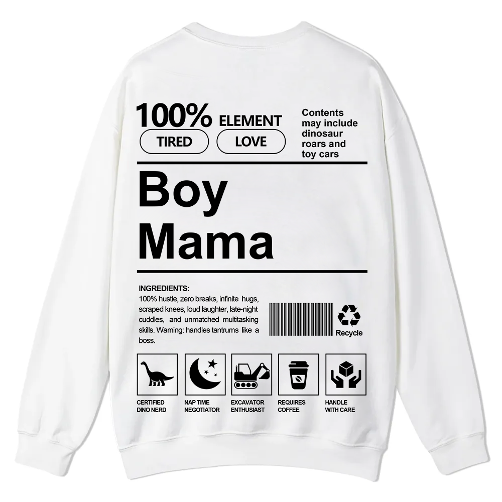 Boy Mama Casual Crewneck Sweatshirt wearishow