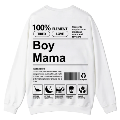 Boy Mama Casual Crewneck Sweatshirt wearishow