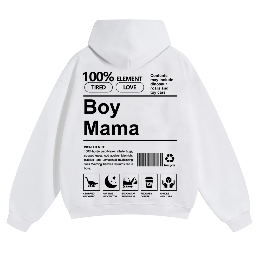 Boy Mama Unisex Solid Color Hoodie wearishow