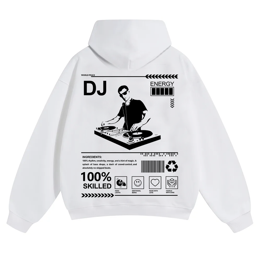 DJ Unisex Solid Color Hoodie wearishow