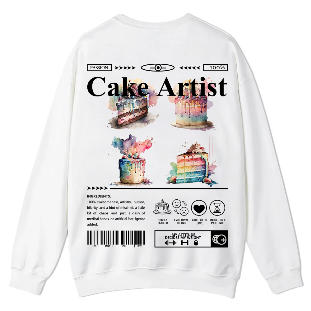 Cake Artist Casual Crewneck Sweatshirt wearishow