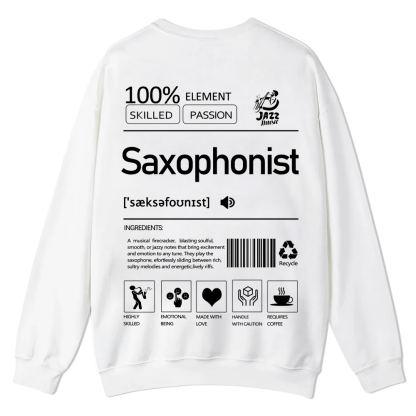 Saxophonist Unisex  Casual Crewneck Sweatshirt wearishow