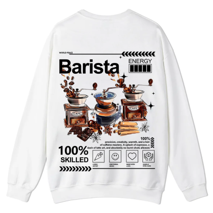 Barista Casual Crewneck Sweatshirt wearishow