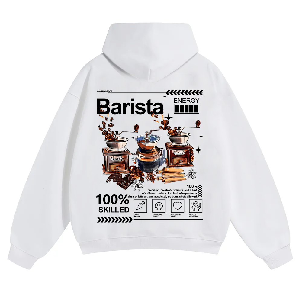 Barista Unisex Solid Color Hoodie wearishow