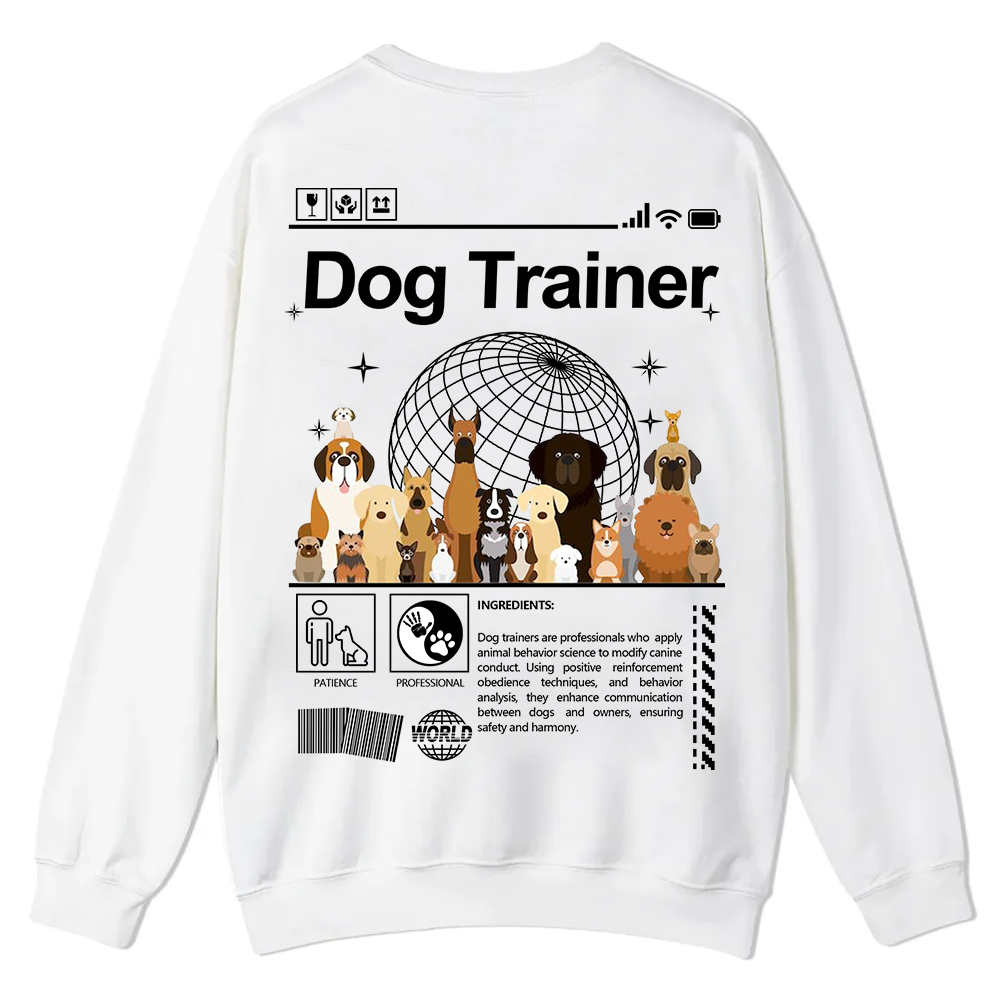 Dog Trainer Casual Crewneck Sweatshirt wearishow