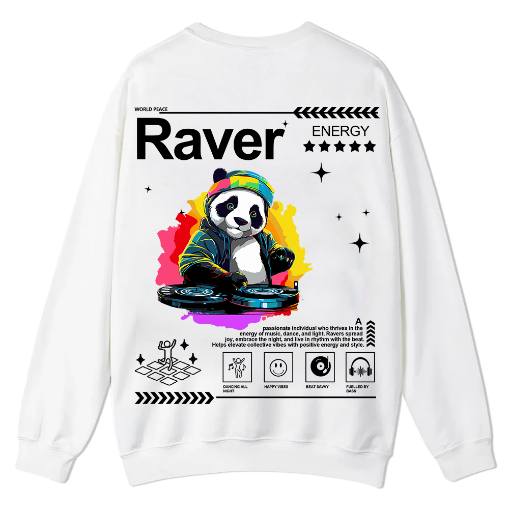 Raver Casual Crewneck Sweatshirt wearishow