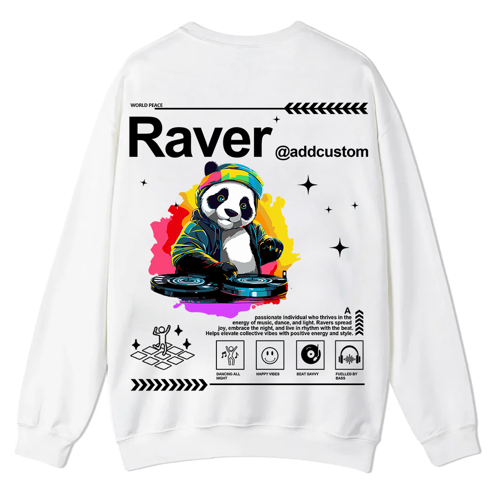 Addcustom Raver Casual Crewneck Sweatshirt wearishow