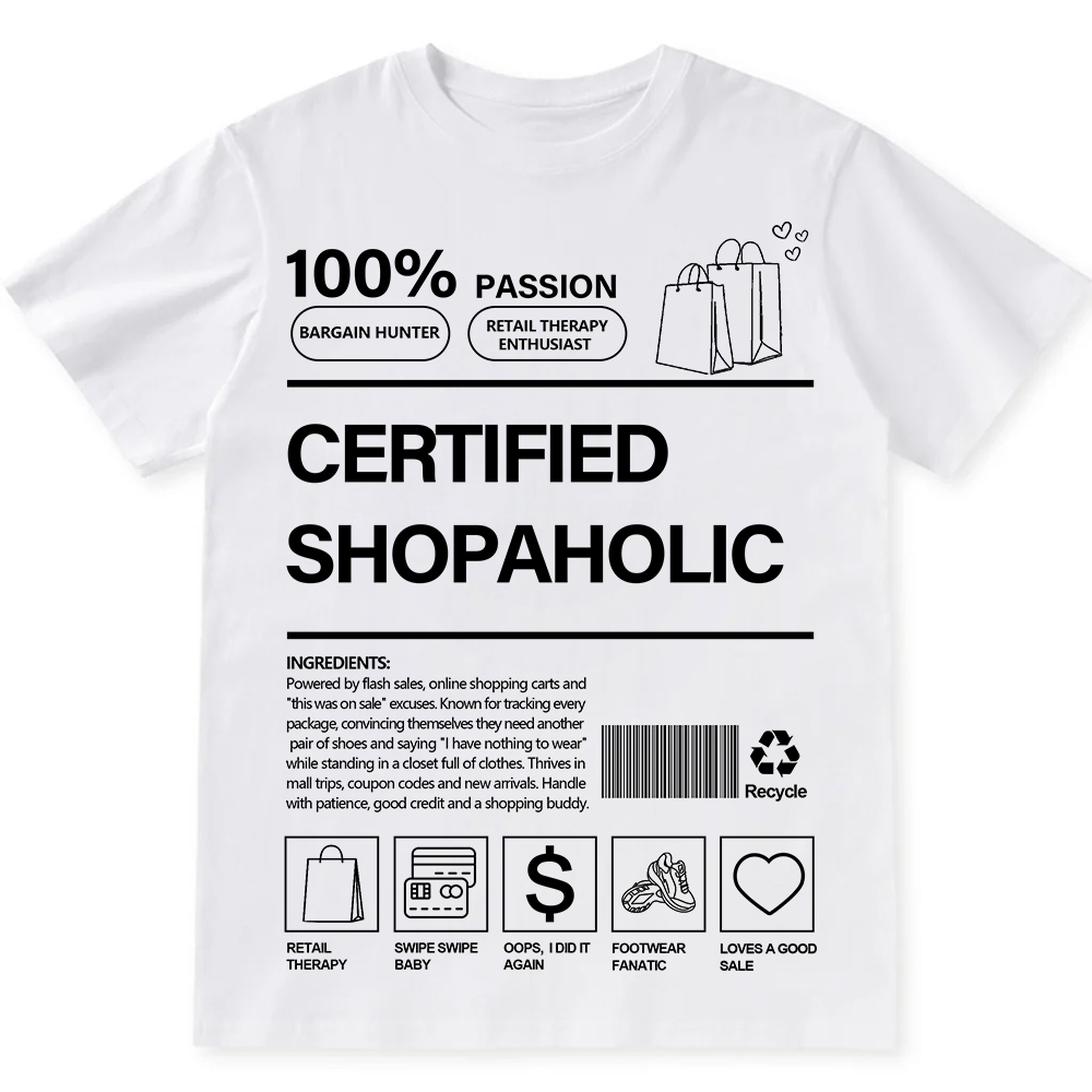 Certified Shopaholic Unisex Fit Cotton T-Shirt wearishow