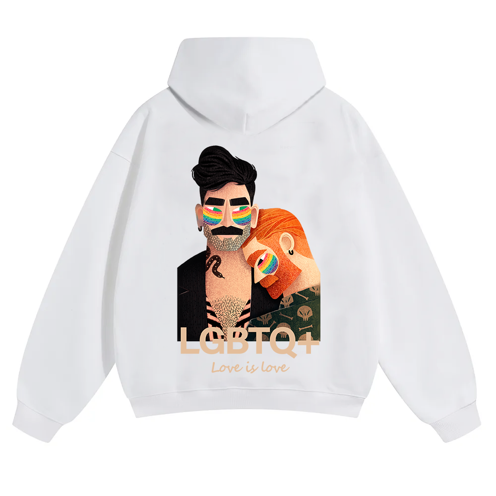Lgbtq+ Love Is Love Unisex Solid Color Hoodie wearishow