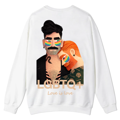 Lgbtq+ Love Is Love Casual Crewneck Sweatshirt wearishow