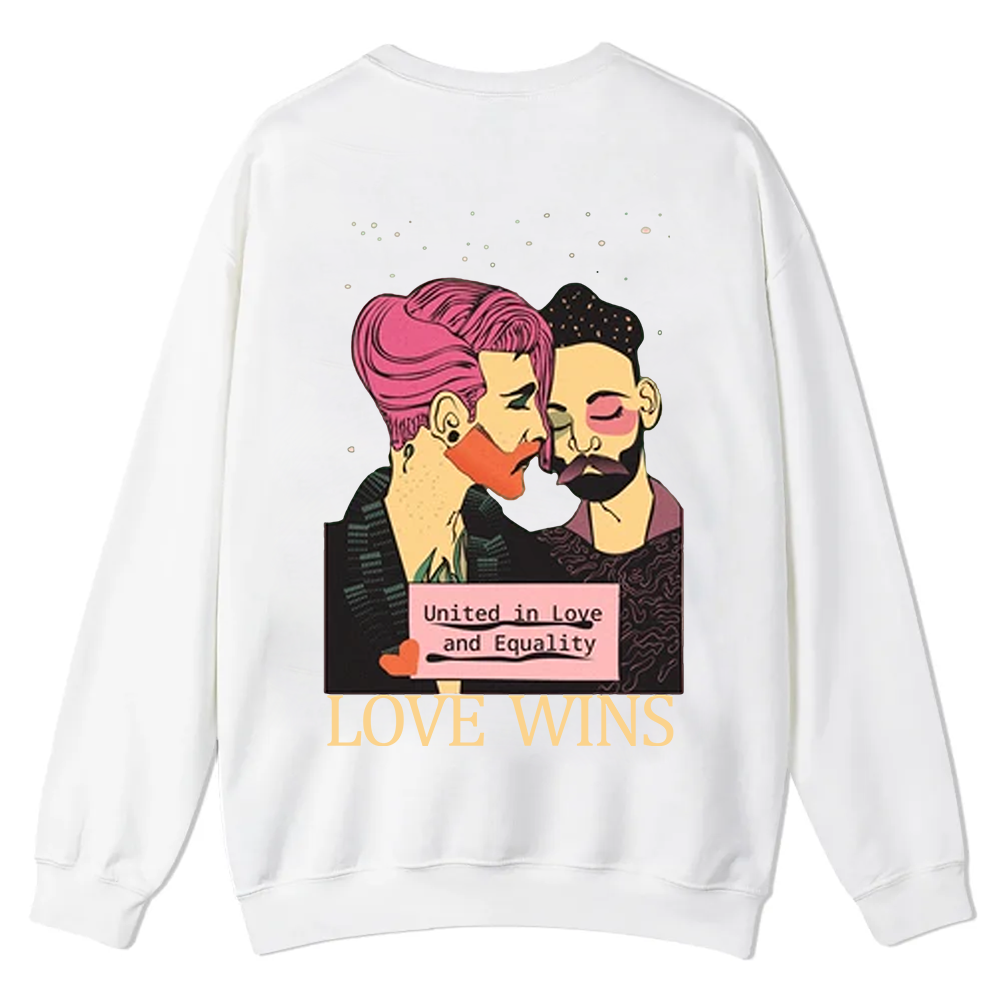United in Love and Equality Love Wins Casual Crewneck Sweatshirt wearishow
