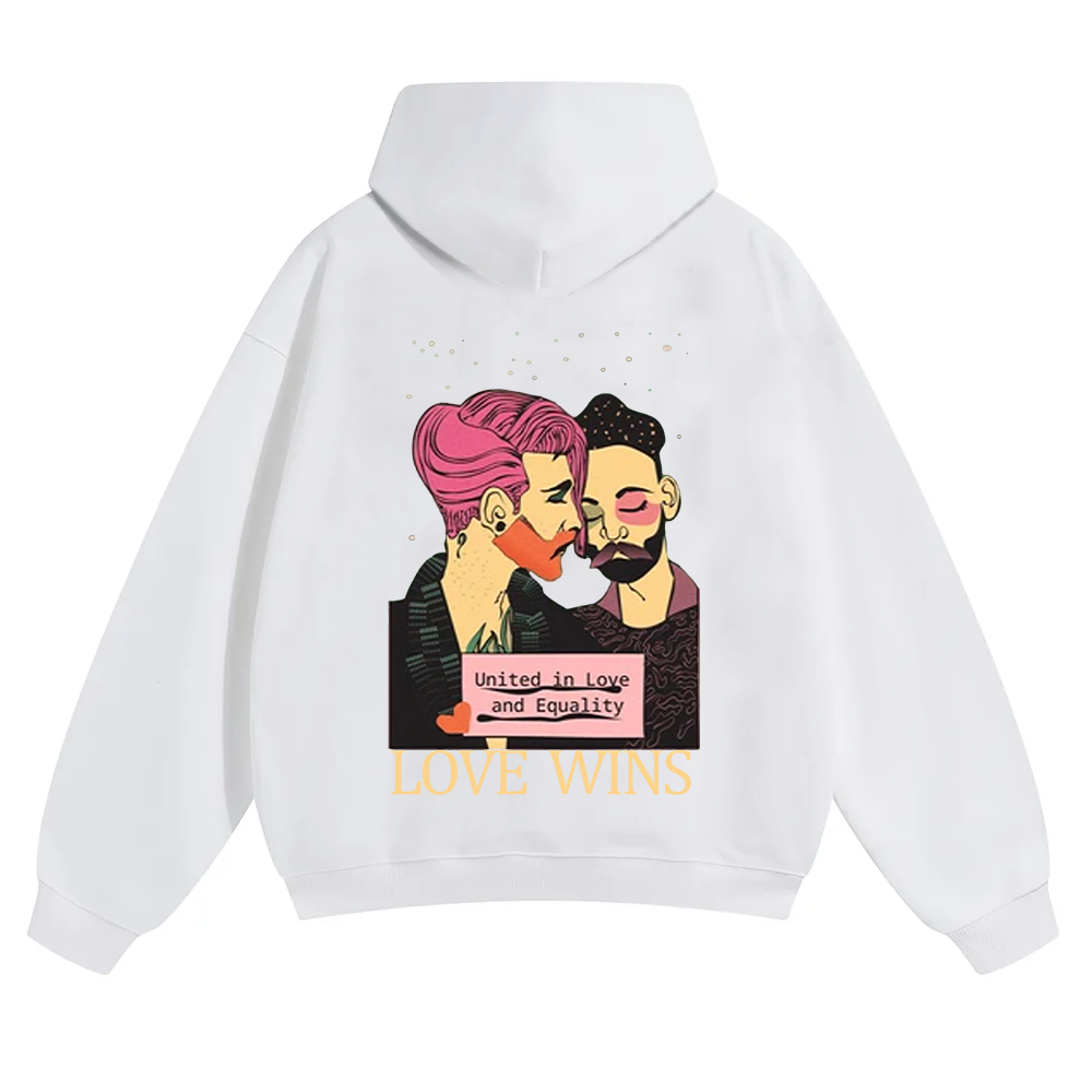 United in Love and Equality Love Wins Unisex Solid Color Hoodie wearishow