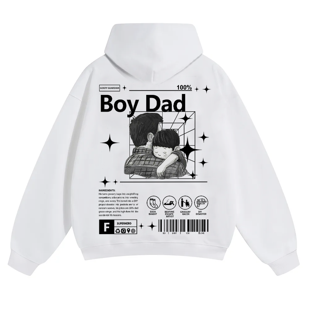 Boy Dad Unisex Solid Color Hoodie wearishow
