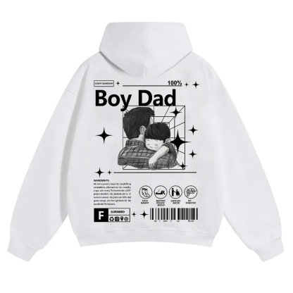 Boy Dad Unisex Solid Color Hoodie wearishow