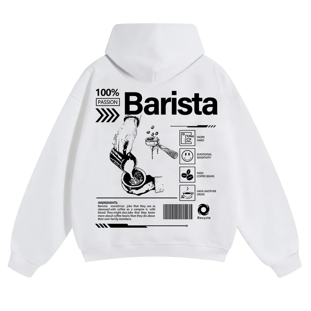 Barista Unisex Solid Color Hoodie wearishow