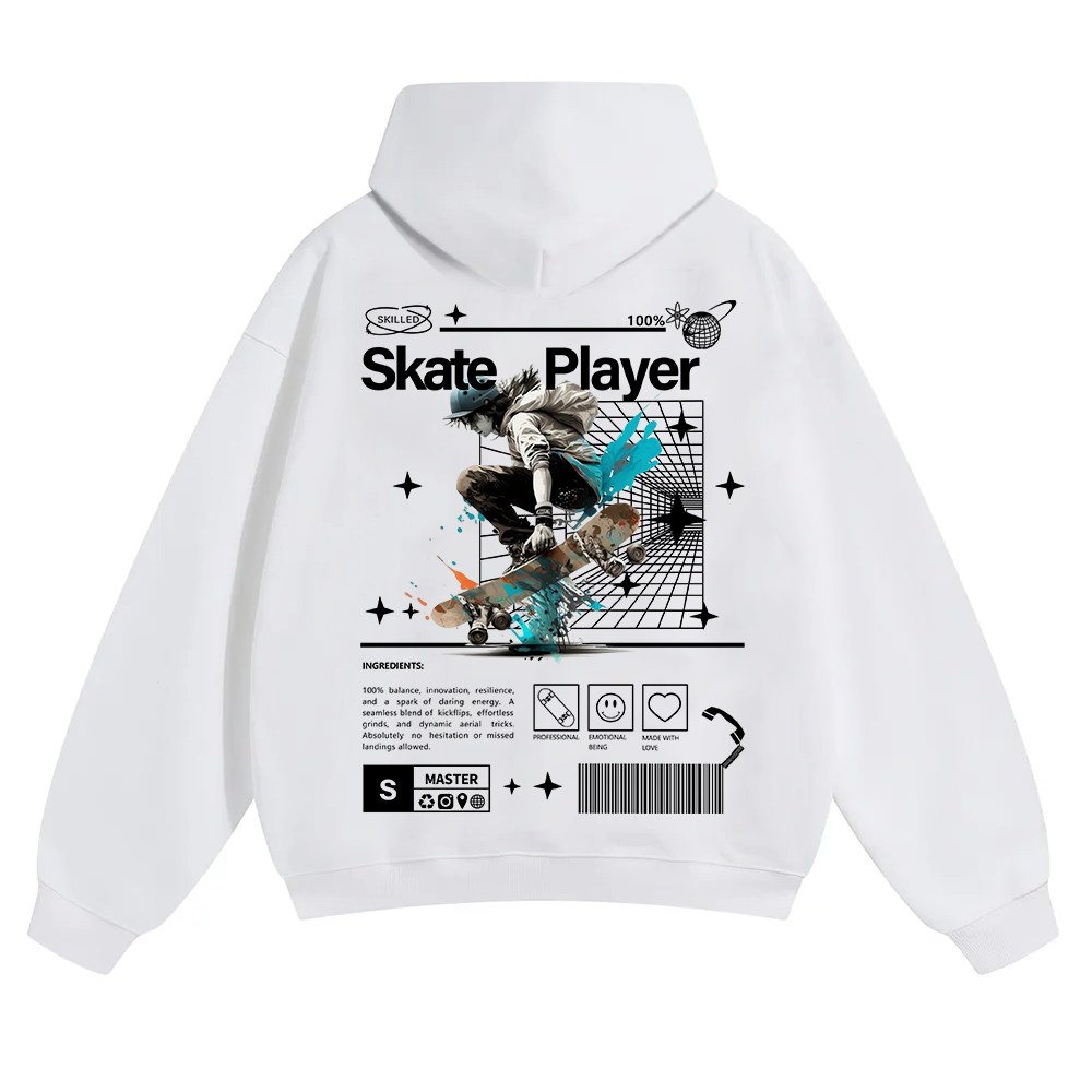 Skate Player  Unisex Solid Color Hoodie wearishow