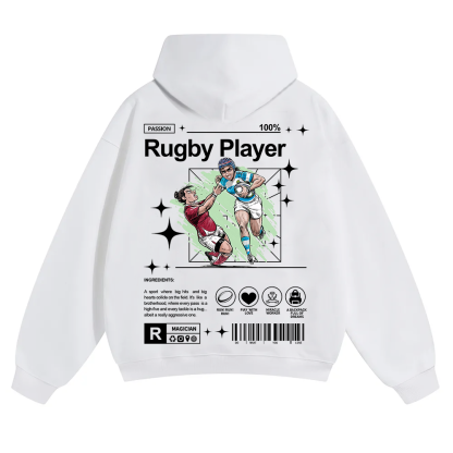 Rugby Player Unisex Solid Color Hoodie wearishow