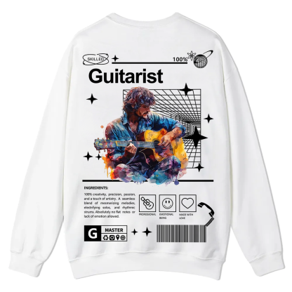 Guitarist Casual Crewneck Sweatshirt wearishow