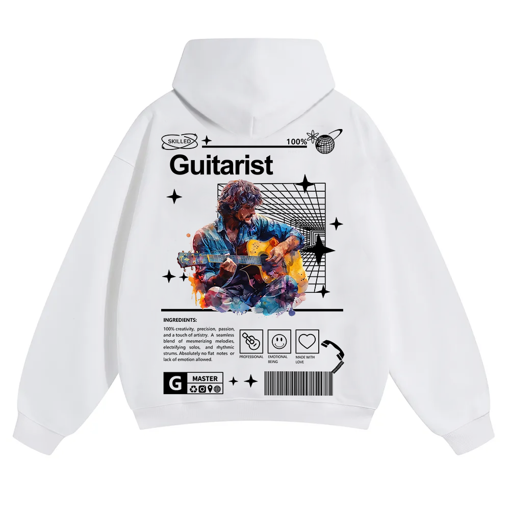 Guitarist Unisex Solid Color Hoodie wearishow