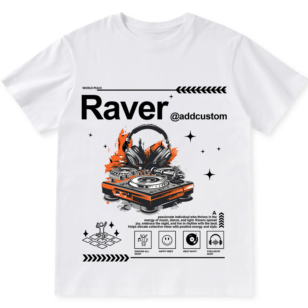 Addcustom Raver Unisex Fit Cotton T-Shirt wearishow