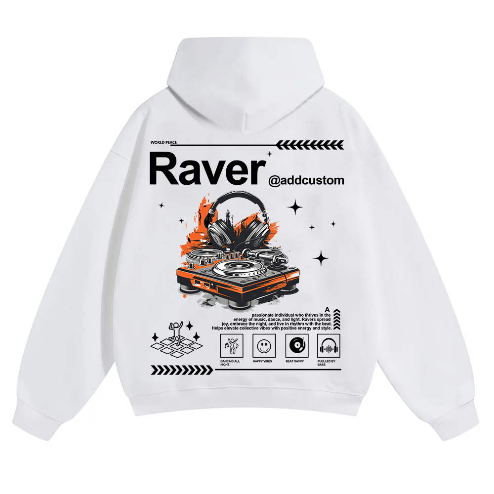 Addcustom Raver Unisex Solid Color Hoodie wearishow