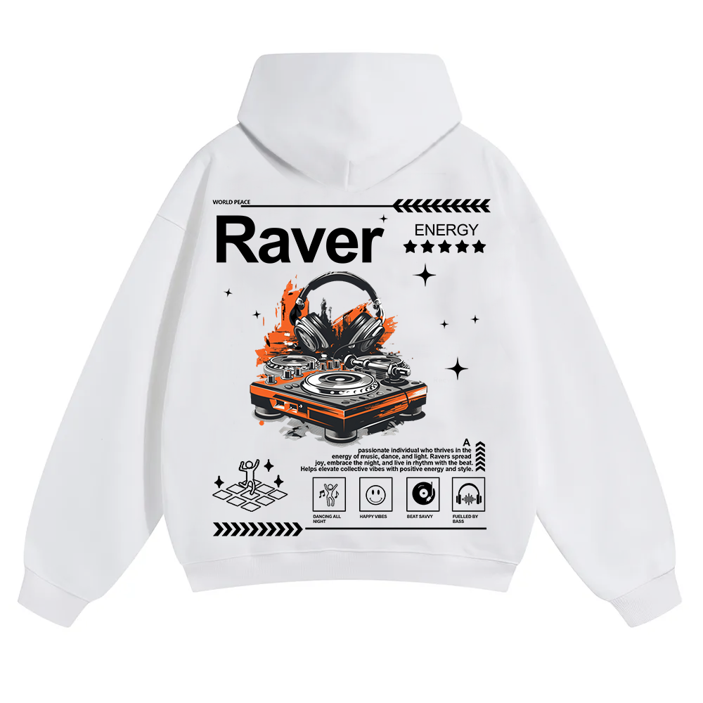 Raver Unisex Solid Color Hoodie wearishow