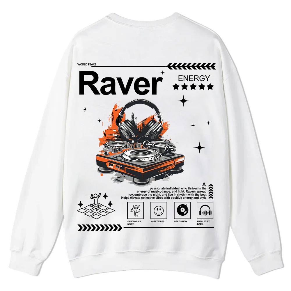 Raver Casual Crewneck Sweatshirt wearishow