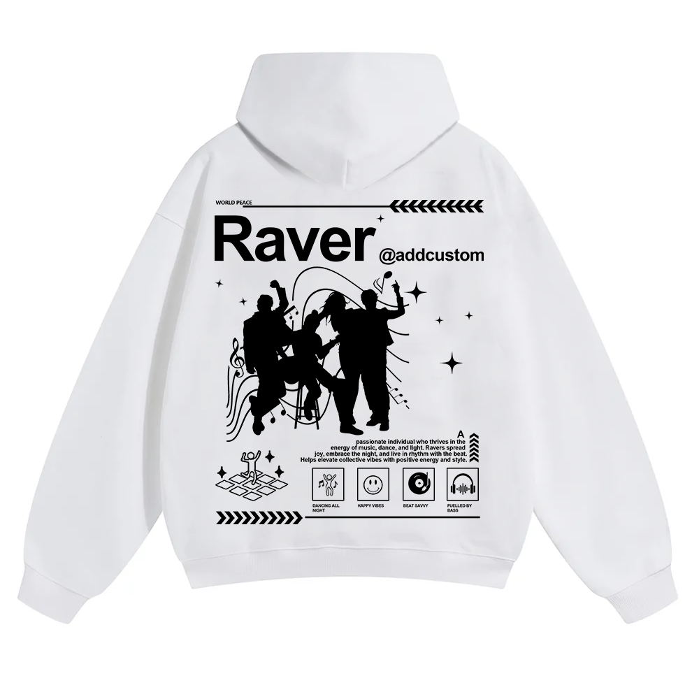 Addcustom Raver Unisex Solid Color Hoodie wearishow