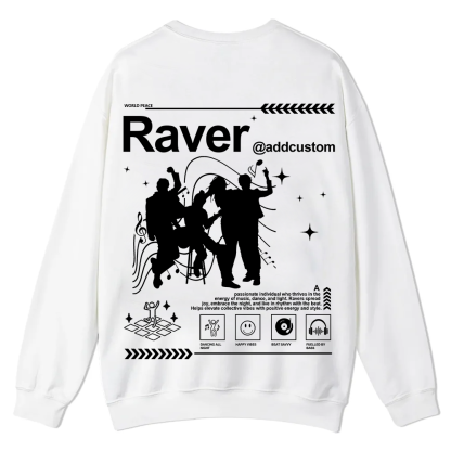Addcustom Raver Casual Crewneck Sweatshirt wearishow