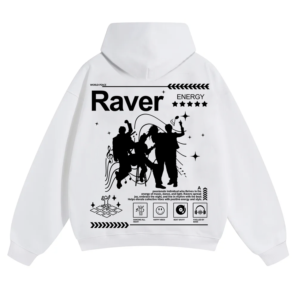 Raver Unisex Solid Color Hoodie wearishow