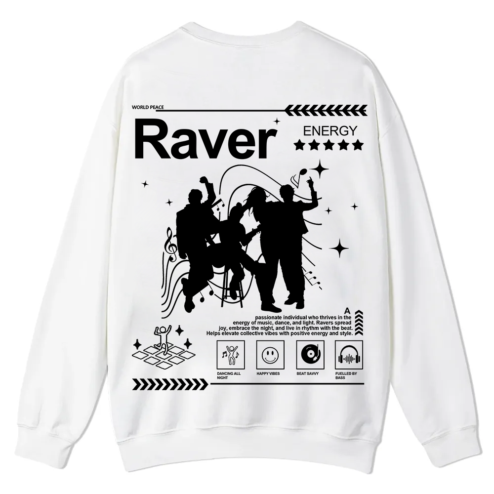 Raver Casual Crewneck Sweatshirt wearishow