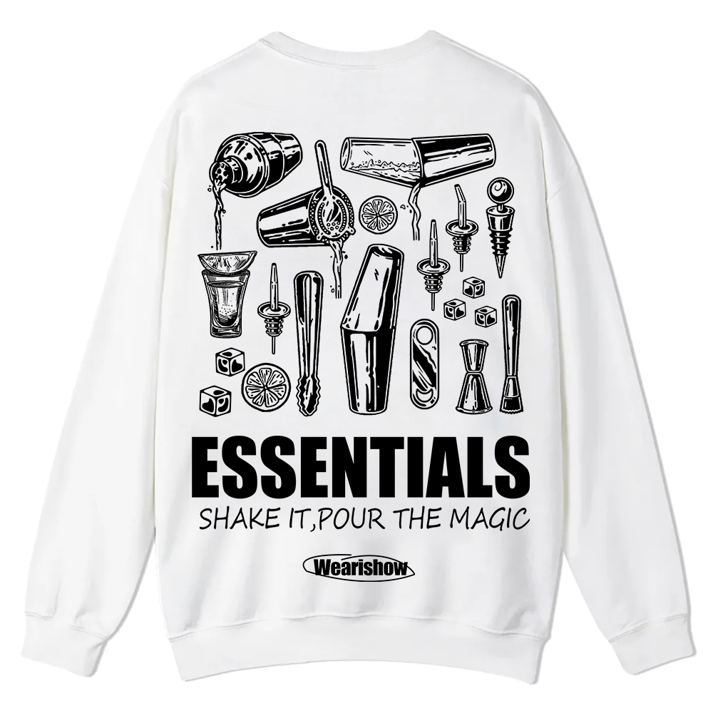 Bartender Essentials Casual Crewneck Sweatshirt wearishow