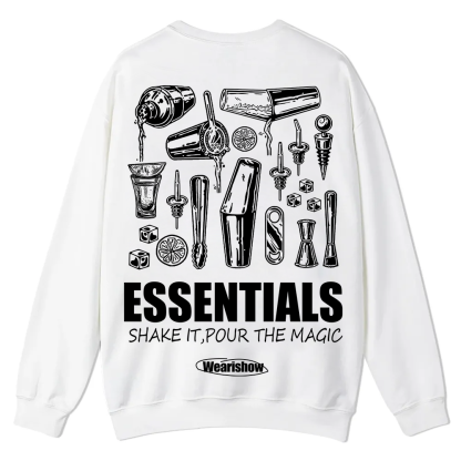 Bartender Essentials Casual Crewneck Sweatshirt wearishow