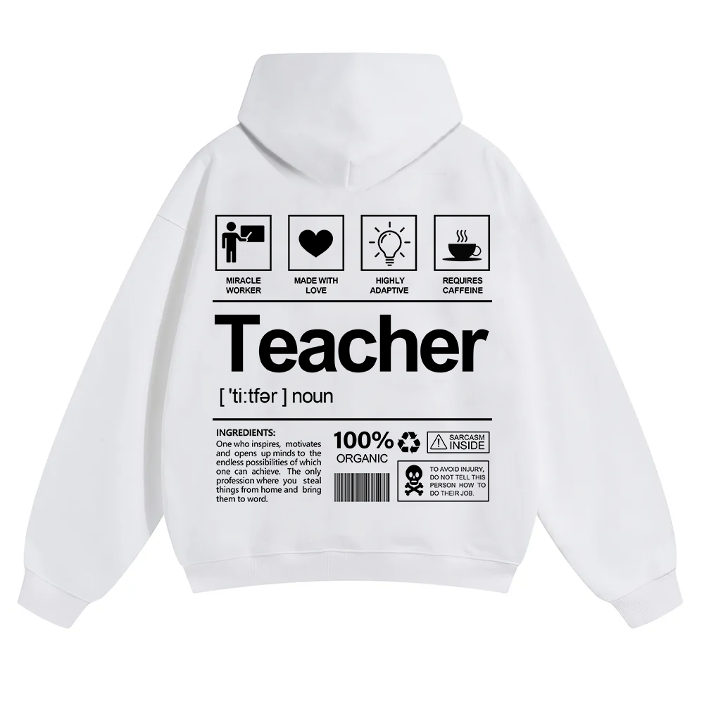 Teacher Unisex Solid Color Hoodie wearishow
