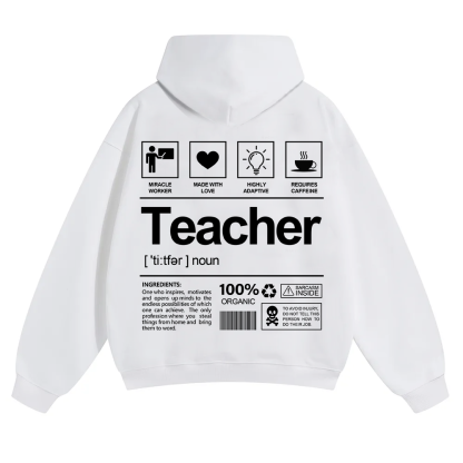 Teacher Unisex Solid Color Hoodie wearishow