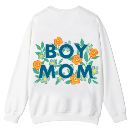 Boy Mom Casual Crewneck Sweatshirt wearishow