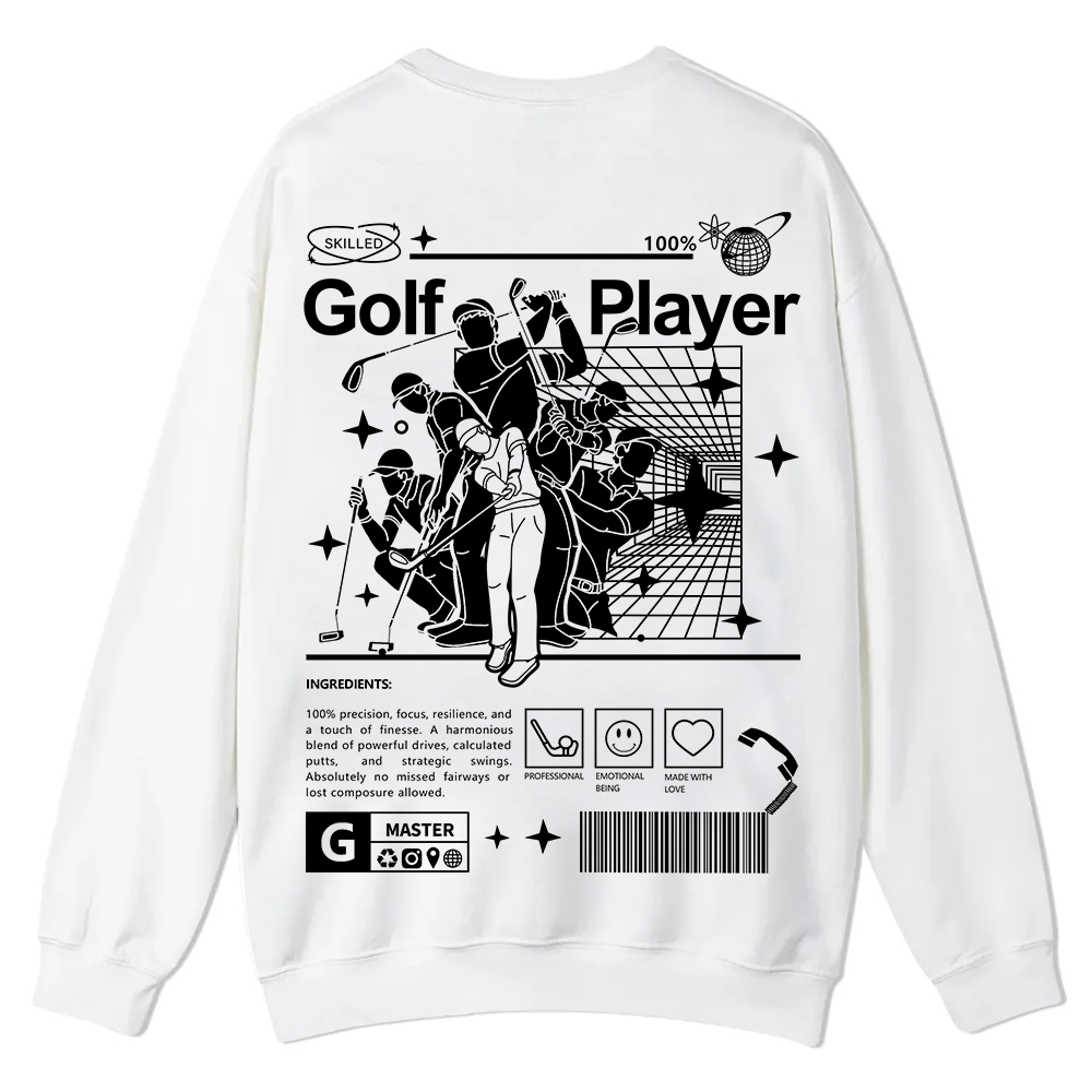 Golf Player Casual Crewneck Sweatshirt wearishow wearishow