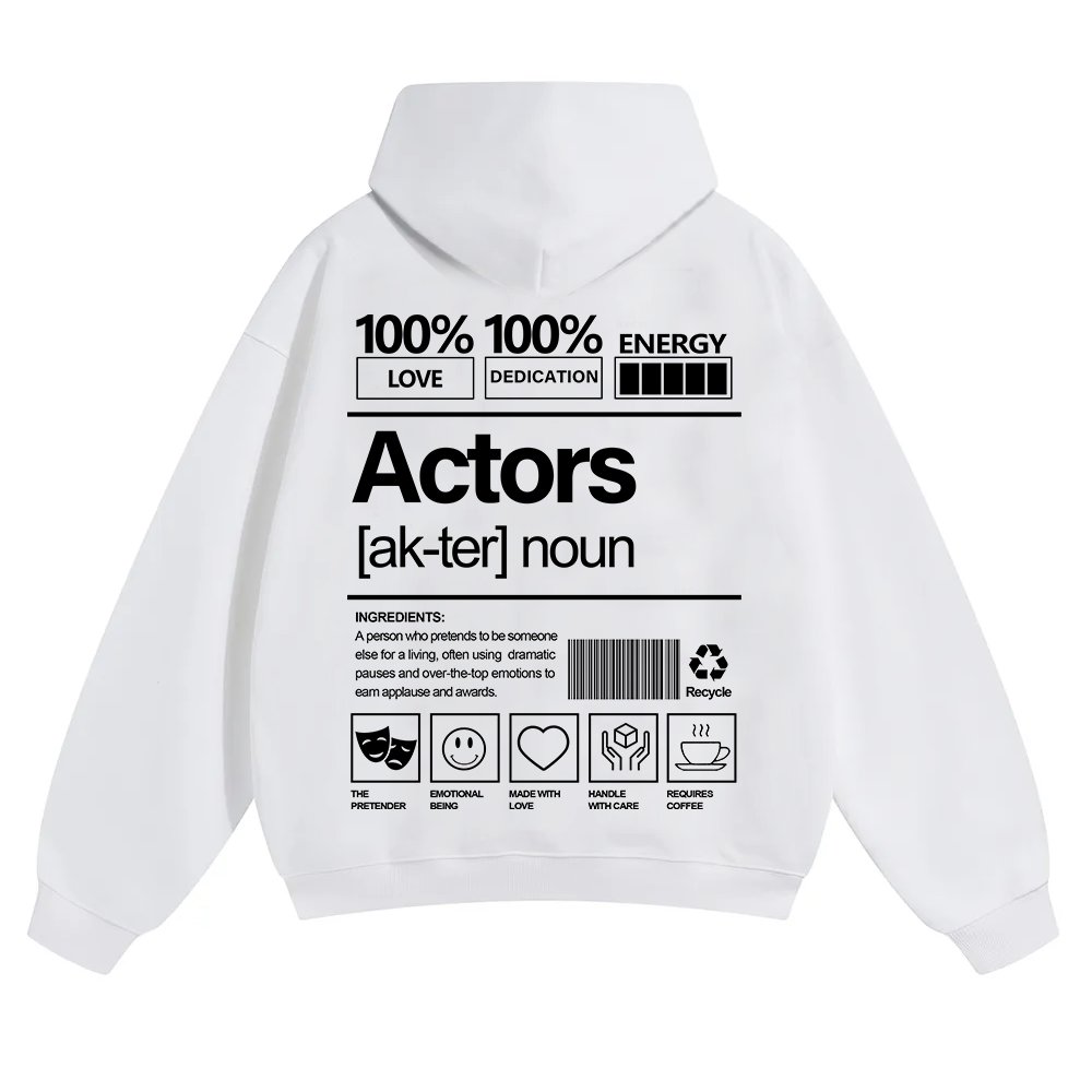Actors Unisex Solid Color Hoodie wearishow