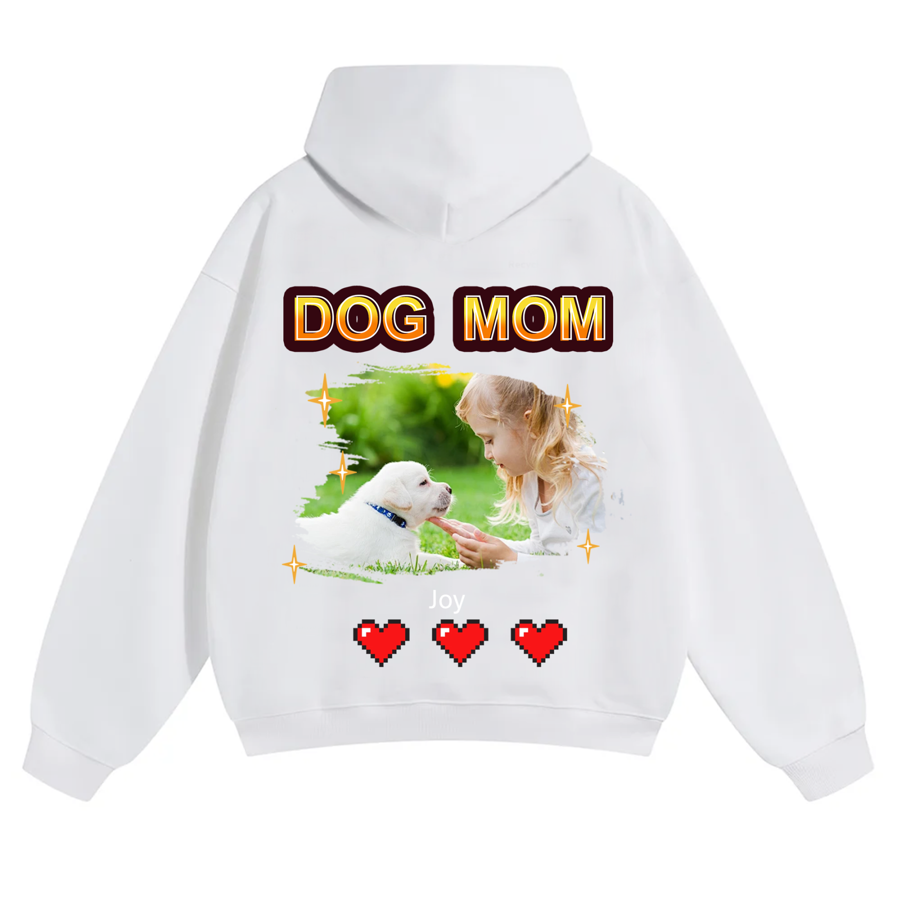 Dog Mom Pixel Photo - Personalized Custom Unisex Hoodie