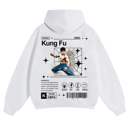 Kung Fu Unisex Solid Color Hoodie wearishow