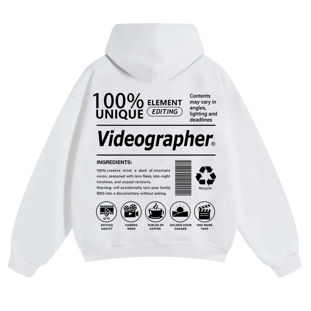 Videographer Unisex Solid Color Hoodie wearishow