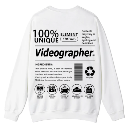 Videographer Casual Crewneck Sweatshirt wearishow wearishow