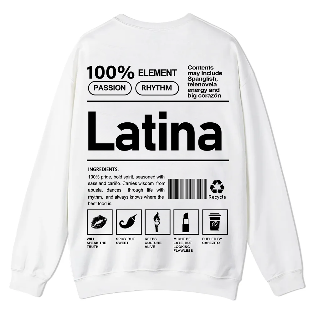 Latina Unisex Fit  Casual Crewneck Sweatshirt wearishow