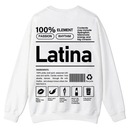 Latina Unisex Fit  Casual Crewneck Sweatshirt wearishow