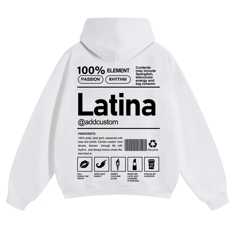 Latina Addcustom Unisex Fit Color Hoodie wearishow