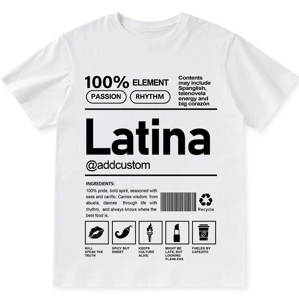 Latina Addcustom Unisex Fit Cotton T-Shirt wearishow