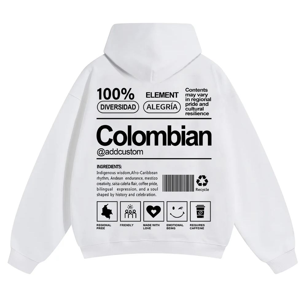 Colombian Addcustom Unisex Fit Color Hoodie wearishow
