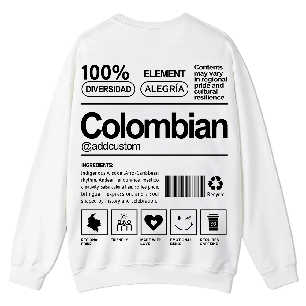 Colombian Addcustom Unisex Fit  Casual Crewneck Sweatshirt wearishow